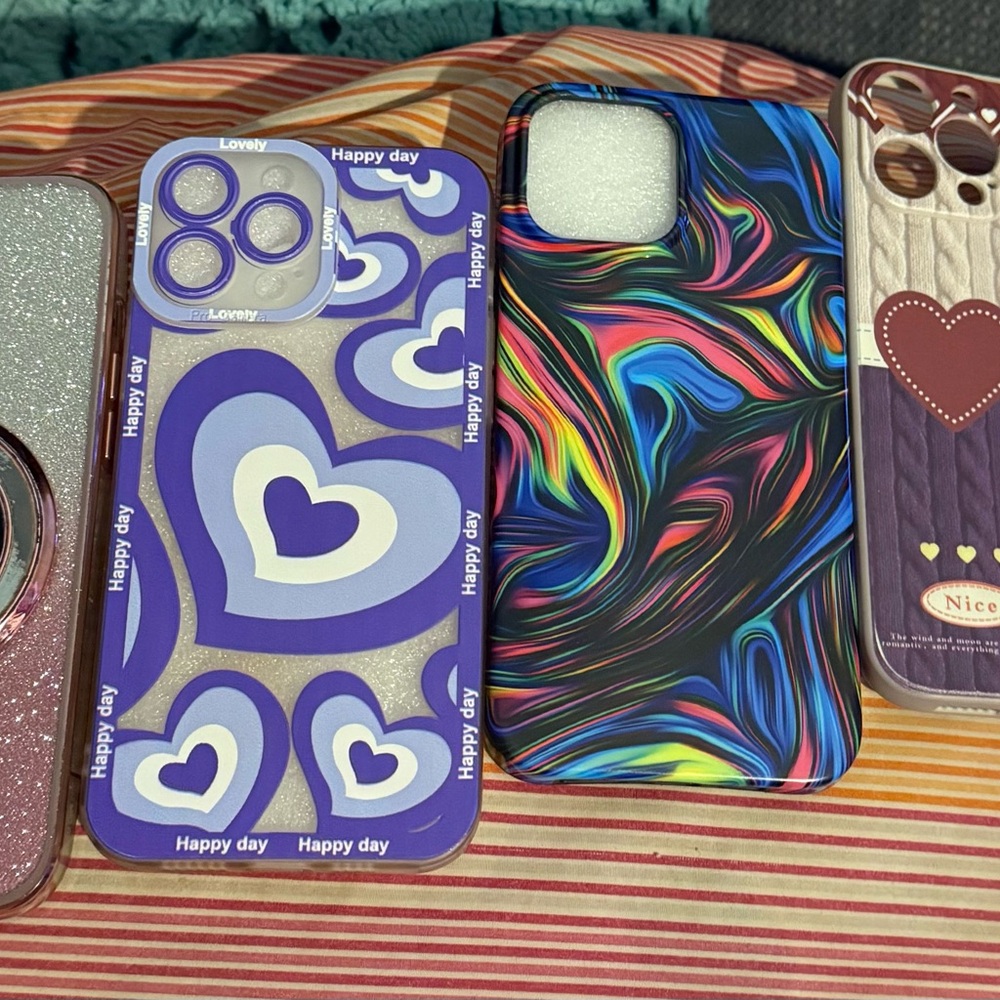Purple Heart Pattern Phone Case